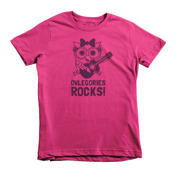 Owlegories Rocks! - Short Sleeve Kids T-shirt for Girls [MORE COLORS AVAILABLE]
